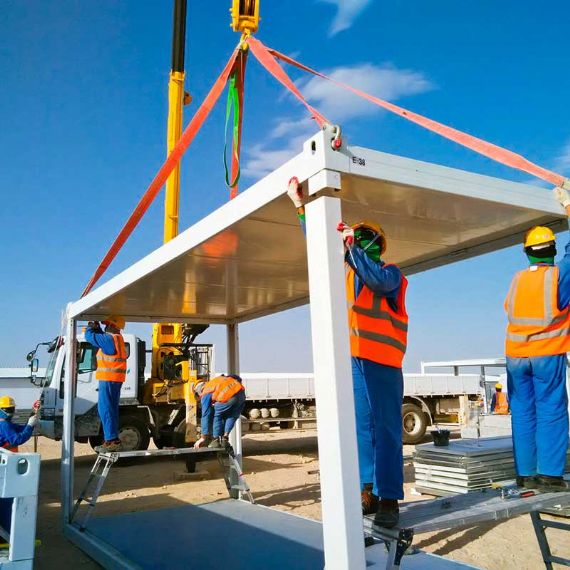 High quality flat pack container house project in Doha - FPCH001