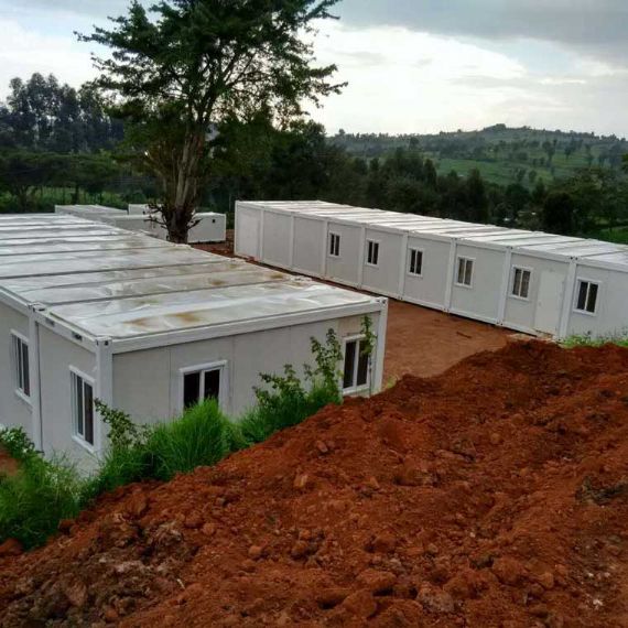Flat pack container house used for refugee in Kenya - FPCH002