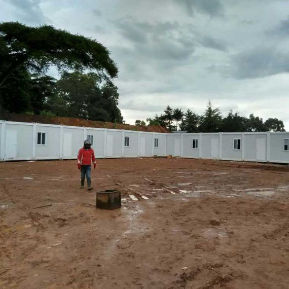 Flat pack container house used for refugee in Kenya - FPCH002