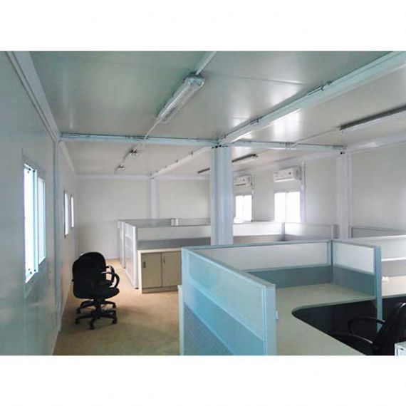 Two-story flat pack container house multi-function with rainshed - FPCH014