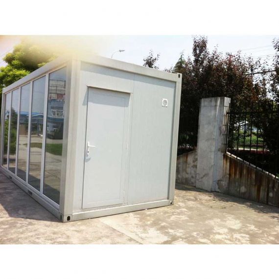 Glass wall rock wool insulation flat pack container house Lenovo project - FPCH016