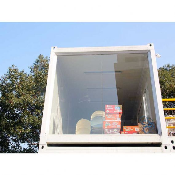 Glaswand Flatpack-Containerhaus als Supermarkt - FPCH020