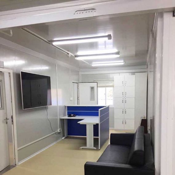 Bureaux conteneurs anti-corrosion à plat avec installations. - FPCH006